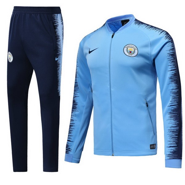 Manchester City Trainingsanzug 2018-19 Blau Licht Fussballtrikots Günstig